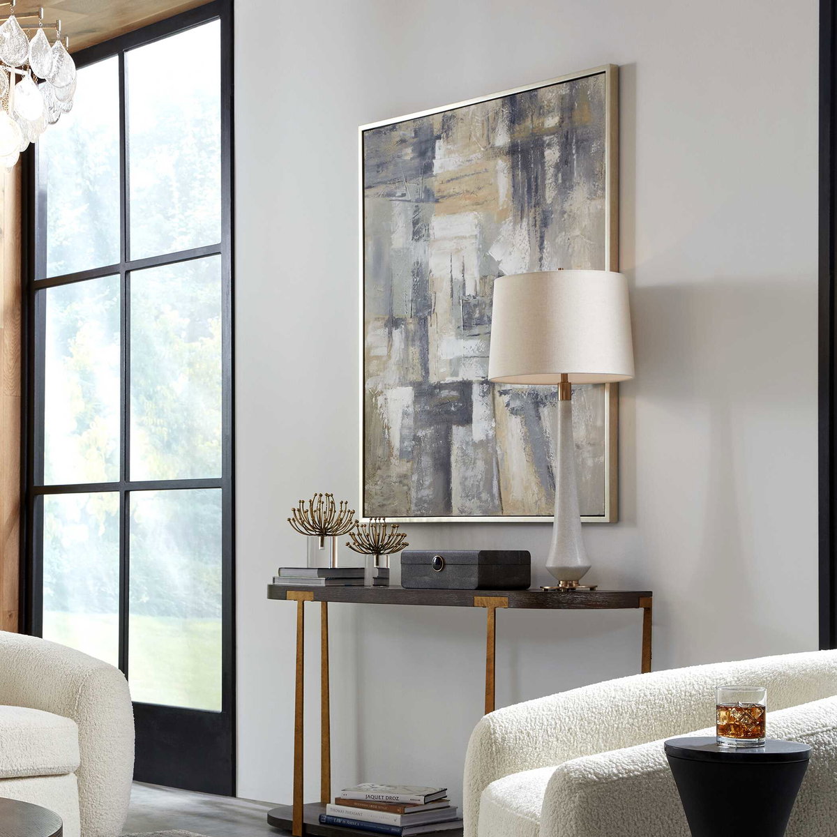 Intuition Hand Painted Abstract Art, Painting by Uttermost, 51.5" width x 41.5" height x 1.5" depth View 2