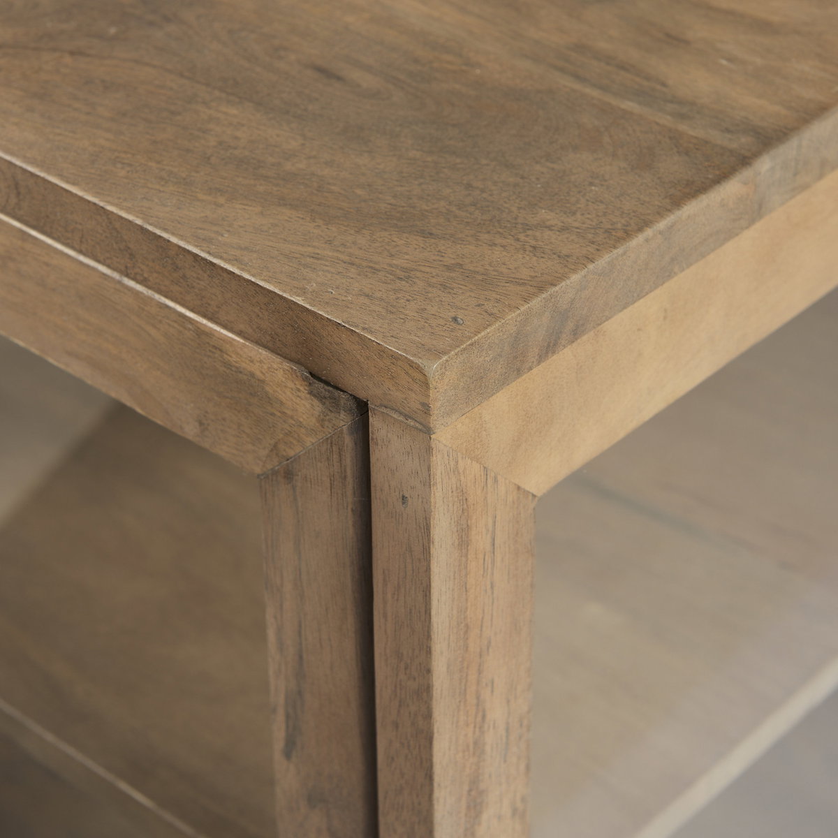 Arelius 20L x 18W x 26H Light Brown Wood with Black Metal Frame End/Side Table, Side & End Table by Mercana, 20" length x 18.75" width x 26" height View 11