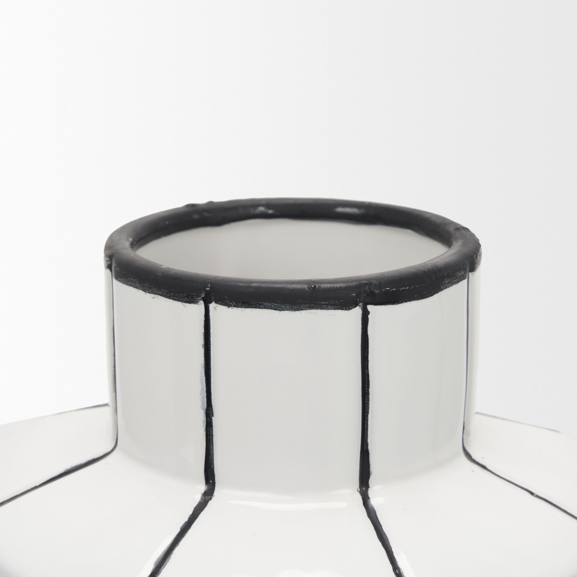 Dinah Large White with Black Stripes  Ceramic Vase, by Mercana, 9.84" length x 9.84" width x 15.94" height View 8