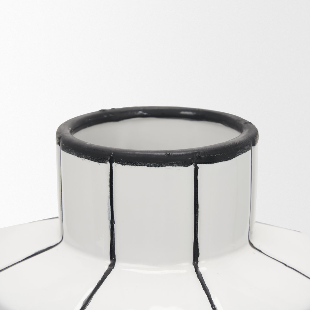 Dinah Large White with Black Stripes  Ceramic Vase, by Mercana, 9.84" length x 9.84" width x 15.94" height View 8