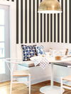 3-in Stripe Black & White Wallpaper, by York Wall, 33' length x 1'8.5" width x 0.02" depth thumbnail 2