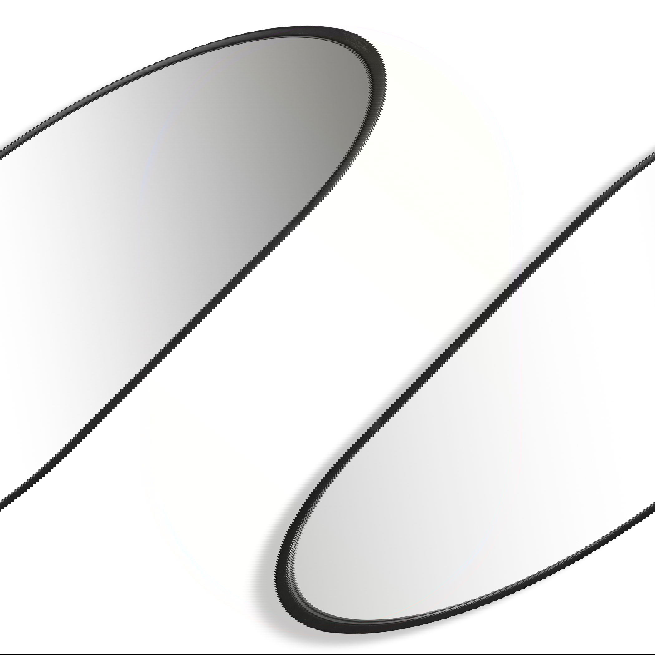Varina Minimalist Black Oval Mirror large image 