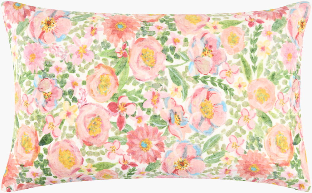 Spring Bouquet Accent Pillow, Decorative Pillow by Surya, 14" length x 22" width
