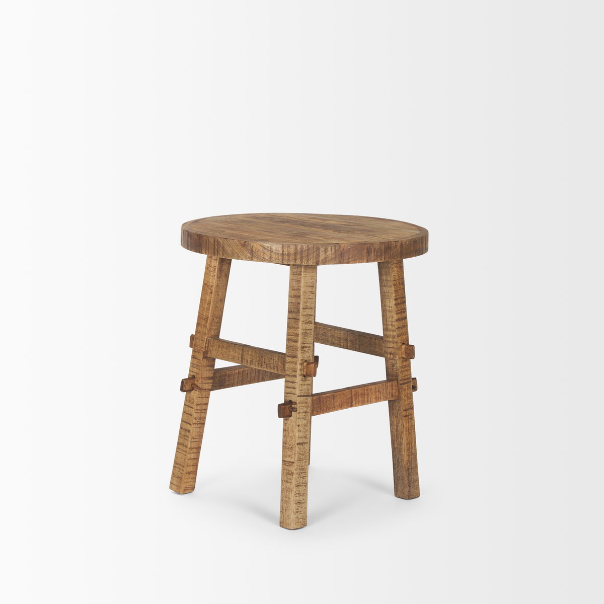 Rosie Small Brown Wood End Table, Side & End Table by Mercana, 20" length x 20" width x 22.5" height View 3
