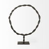 Rizwan (Large) Black Aluminum Braided Circular Object, Decorative Object by Mercana, 18.5" length x 3.3" width x 23" height thumbnail 3
