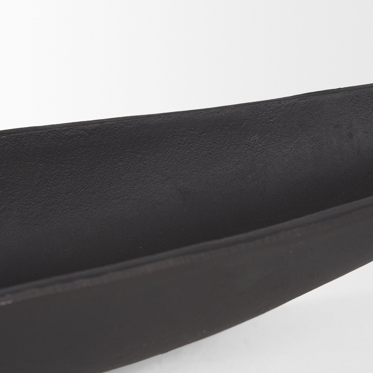 Piero Small Matte Black Metal Decorative Bowl, by Mercana, 31.5" length x 5" width x 4" height View 9