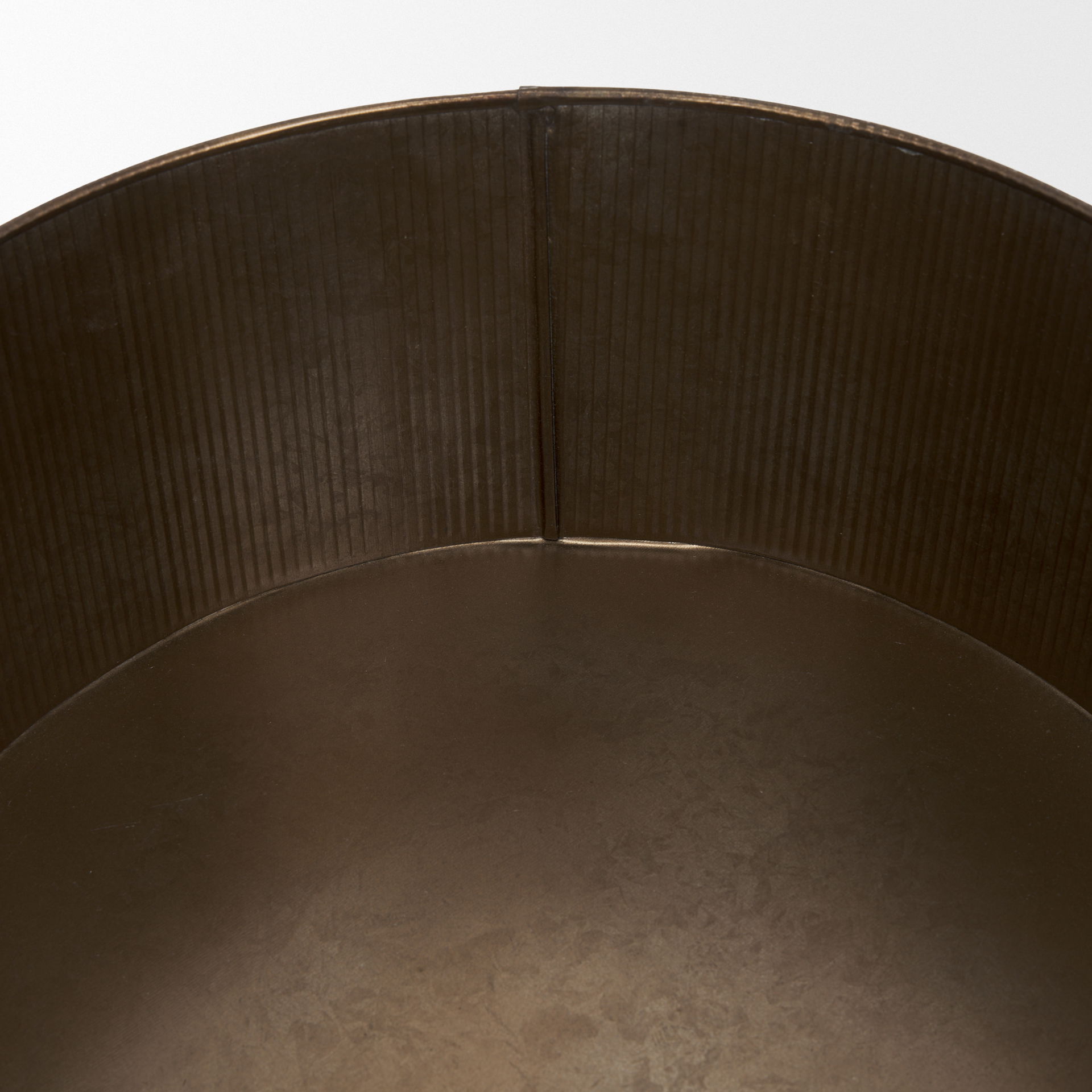 Josephine Round Antique Gold Metal Box (Set of 2), Boxe by Mercana, 14.17" length x 14.17" width x 5.91" height View 8