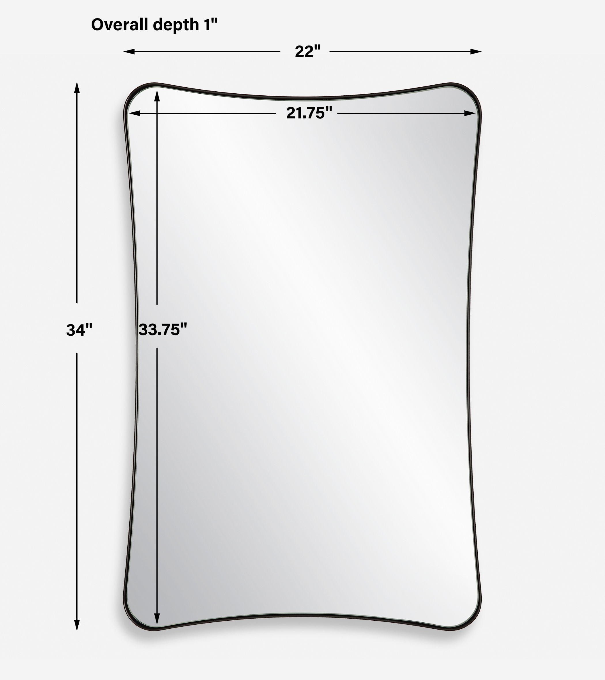 Loudon Black Vanity Mirror, by Uttermost, 22" width x 34" height x 1" depth View 3