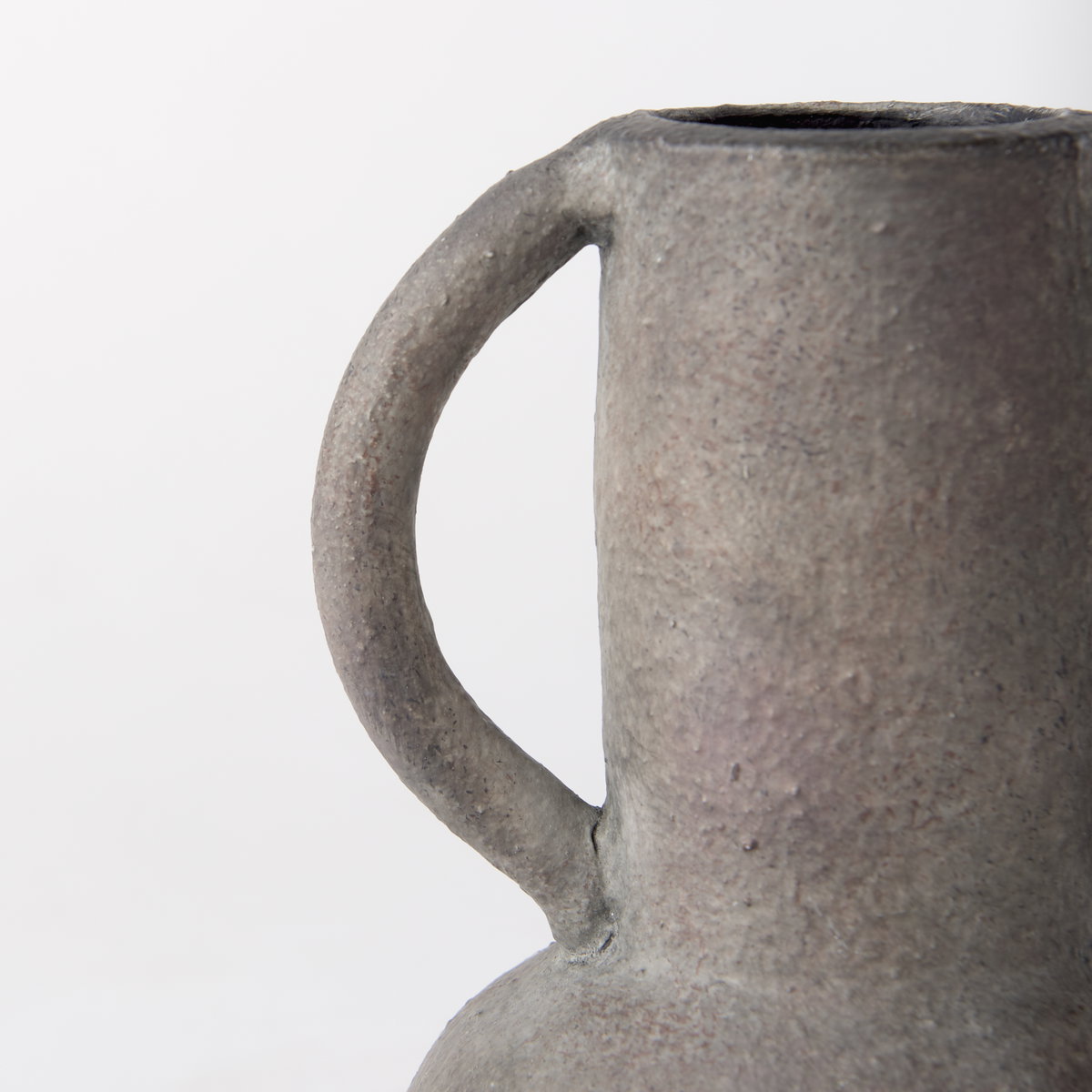 Armani 6.7H Brown-Gray Double Ear Vase, by Mercana, 4.92" length x 4.13" width x 6.69" height View 11