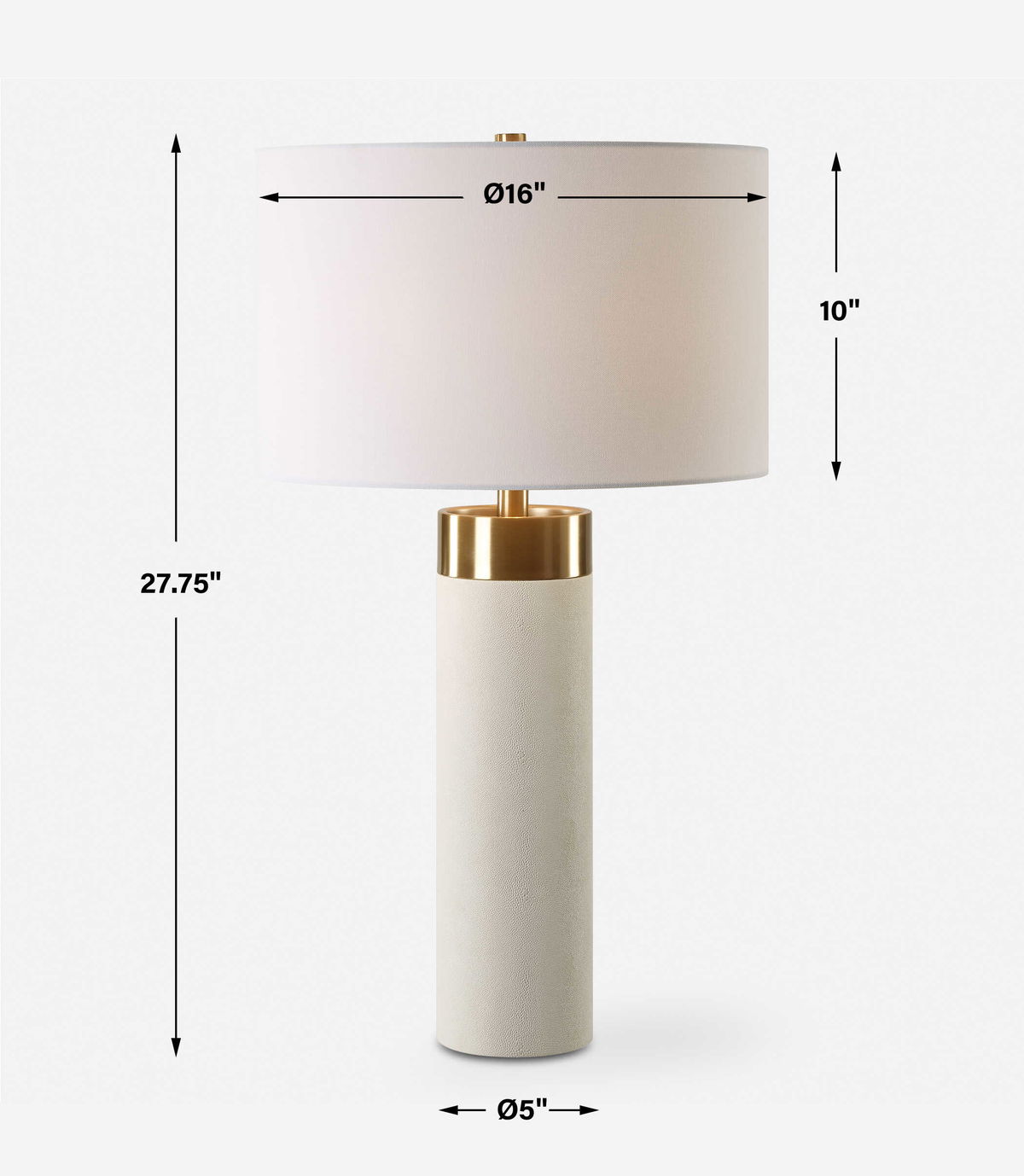 Wessex White Table Lamp, by Uttermost, 16" width x 27.75" height x 16" depth View 3