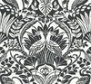 Egret Damask Black & White Wallpaper thumbnail 1