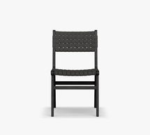 Online Designer Patio Abbott Strap Dining Side Chair, Weathered Black