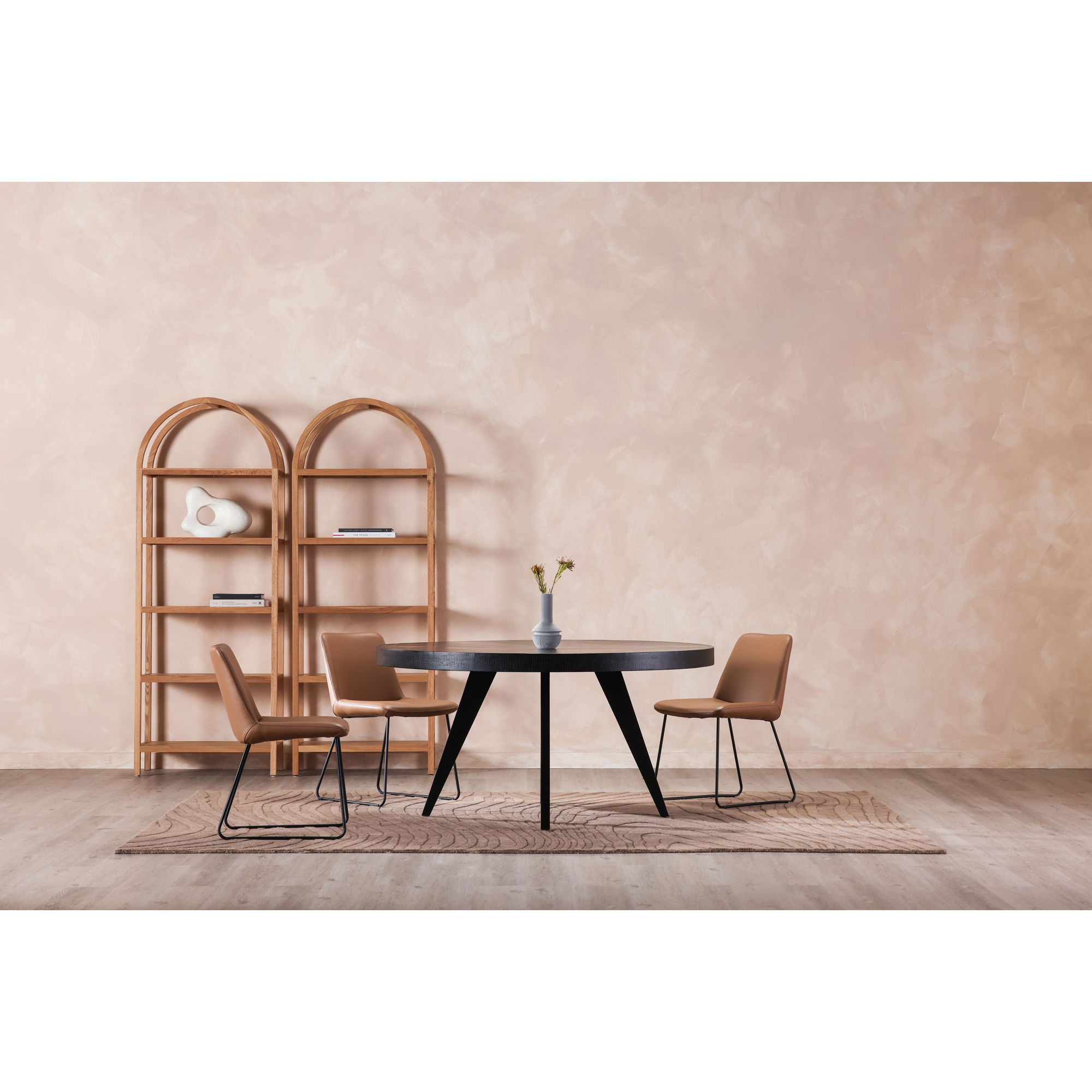 Parq 60 Inch Round Dining Table Black large image 