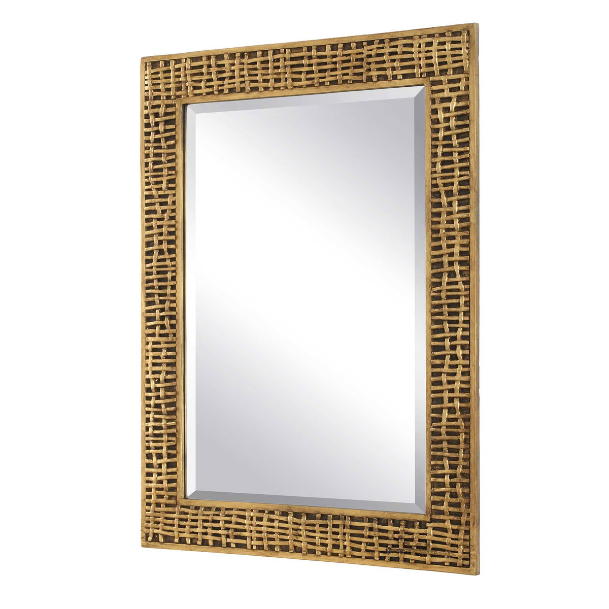 Woven In Time Gold Mirror, by Uttermost, 2'5.5" width x 3'3.75" height x 0.75" depth View 4