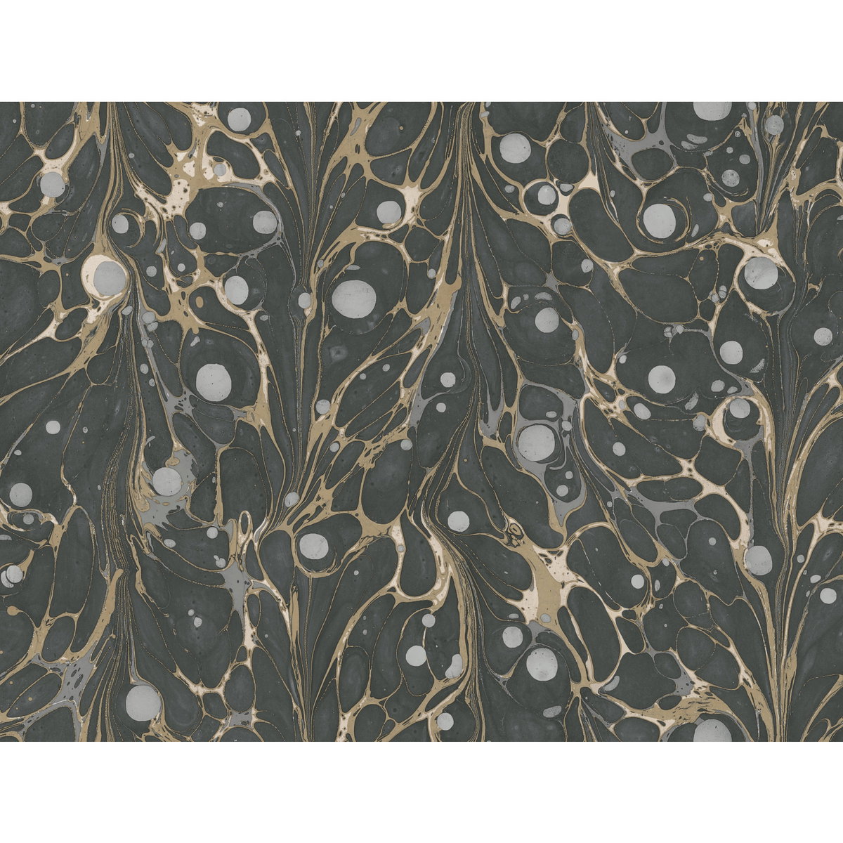 Marbled Endpaper Black & Gold Wallpaper, by York Wall, 27' length x 2'3" width x 0.02" depth