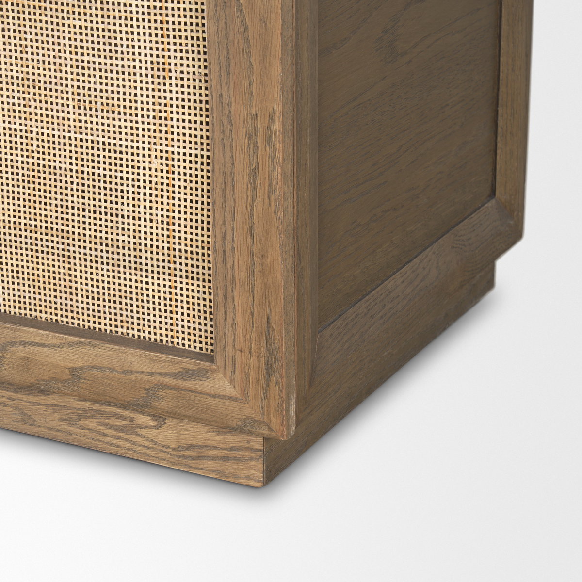 Sina Brown Oak Wood with Natural Rattan 4 Door Sideboard, Sideboards & Buffet by Mercana, 64.17" length x 17.72" width x 33.46" height View 14