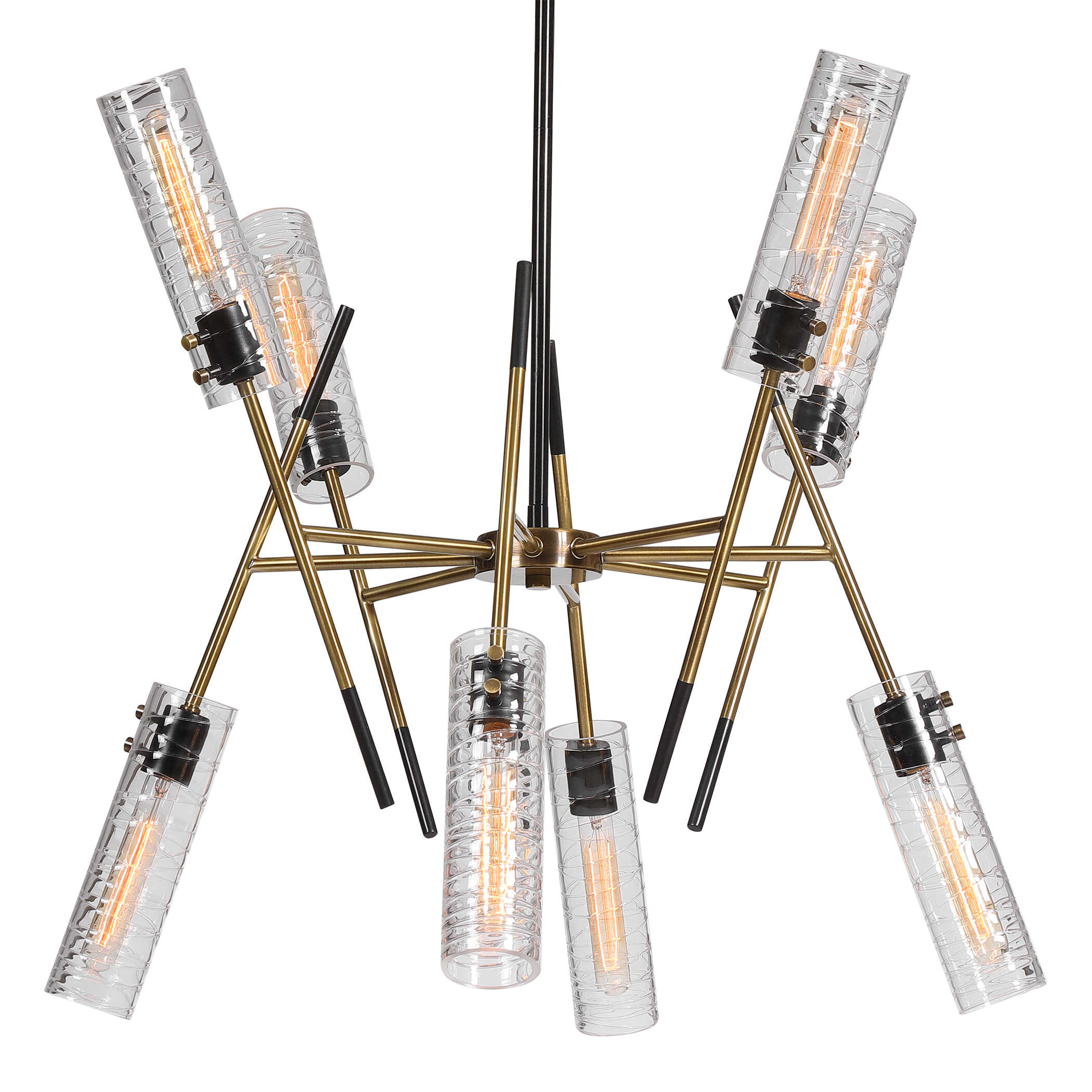 Telesto 8 Light Linear Pendant, Ceiling Light by Uttermost, 32" width x 27" height x 32" diameter x 32" depth View 5