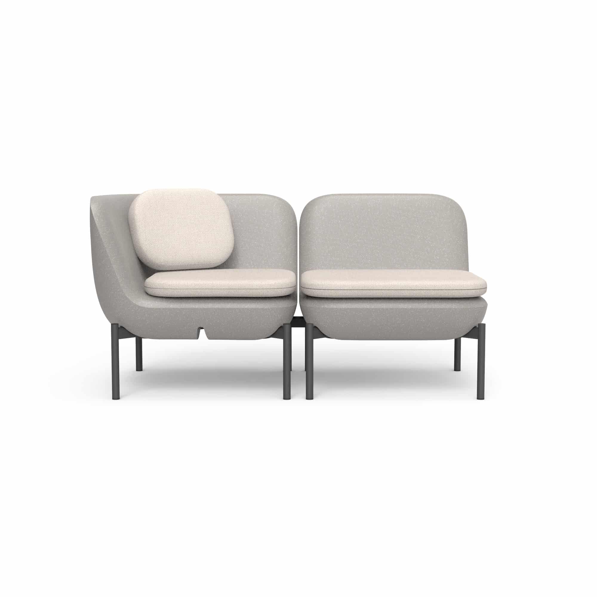 Inou Elements Modular Chaise, Outdoor Furniture by Crescent Garden, 4'5.3" width x 2'2.4" height x 2'3.8" depth View 1