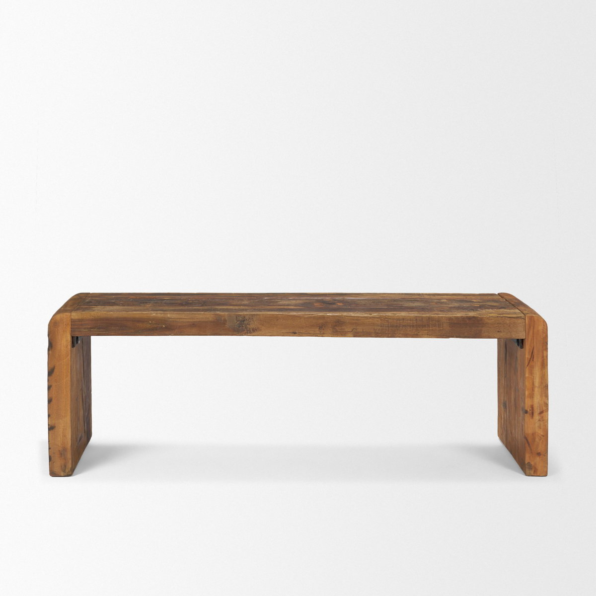 Estelle Rustic Brown Reclaimed Wood Bench, Benche by Mercana, 55" length x 16" width x 18" height View 6