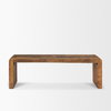 Estelle Rustic Brown Reclaimed Wood Bench, Benche by Mercana, 55" length x 16" width x 18" height thumbnail 6