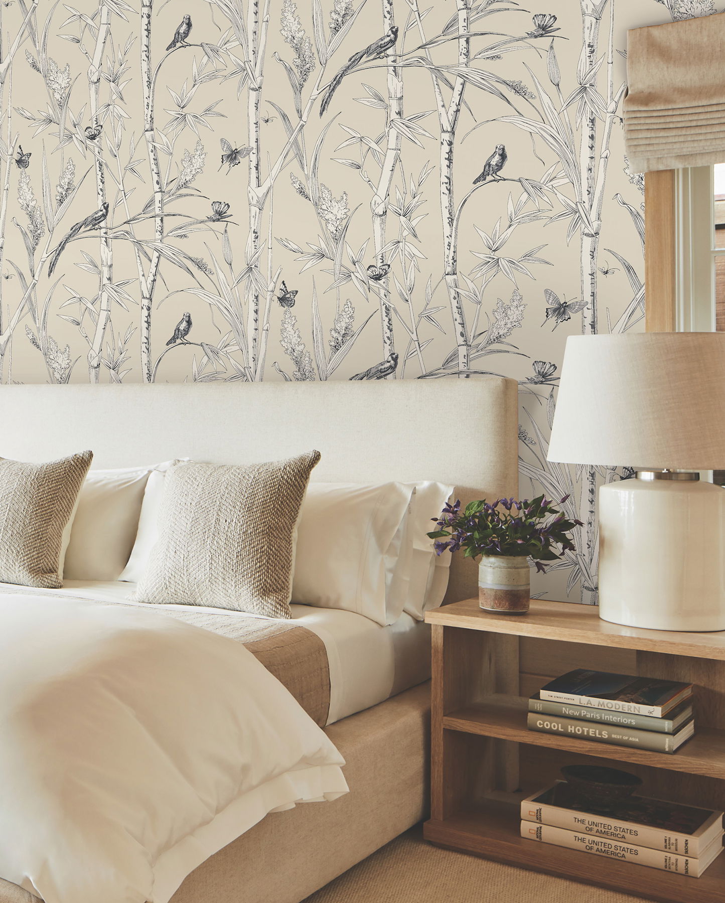 Bambou Toile Beige Wallpaper large image 