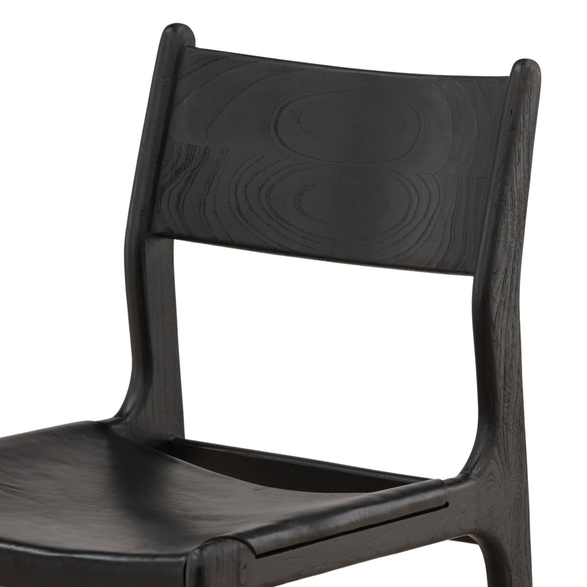 Leander Dining Chair Set of 2 Black, by Dovetail, 19.5" width x 34.52" height x 25.19" depth View 6