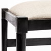 Trixie Curved Back Dining Arm Chair | Dark Taupe Fabric with Wooden, Dining Chair by Mercana, 20" length x 24" width x 31.25" height thumbnail 11