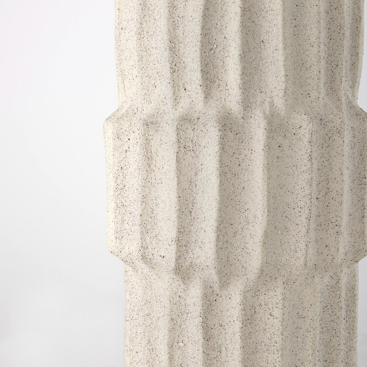 Cardon 14.4H Cream Ceramic Vase, by Mercana, 7.48" length x 7.48" width x 13.78" height View 10