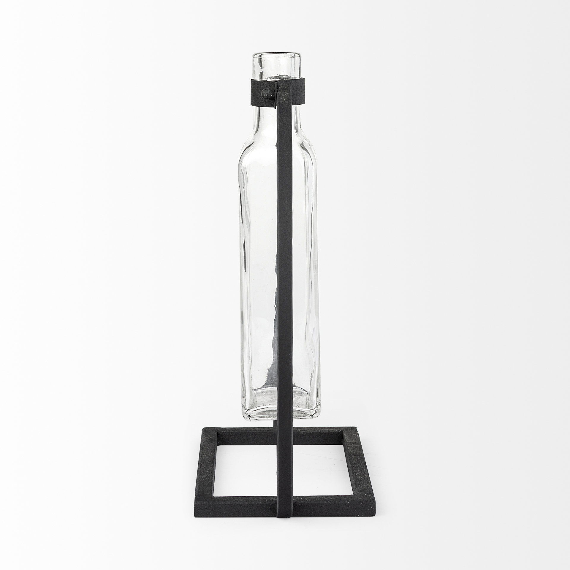 Monica II Tall Black Metal Glass Bottle Vase large image 