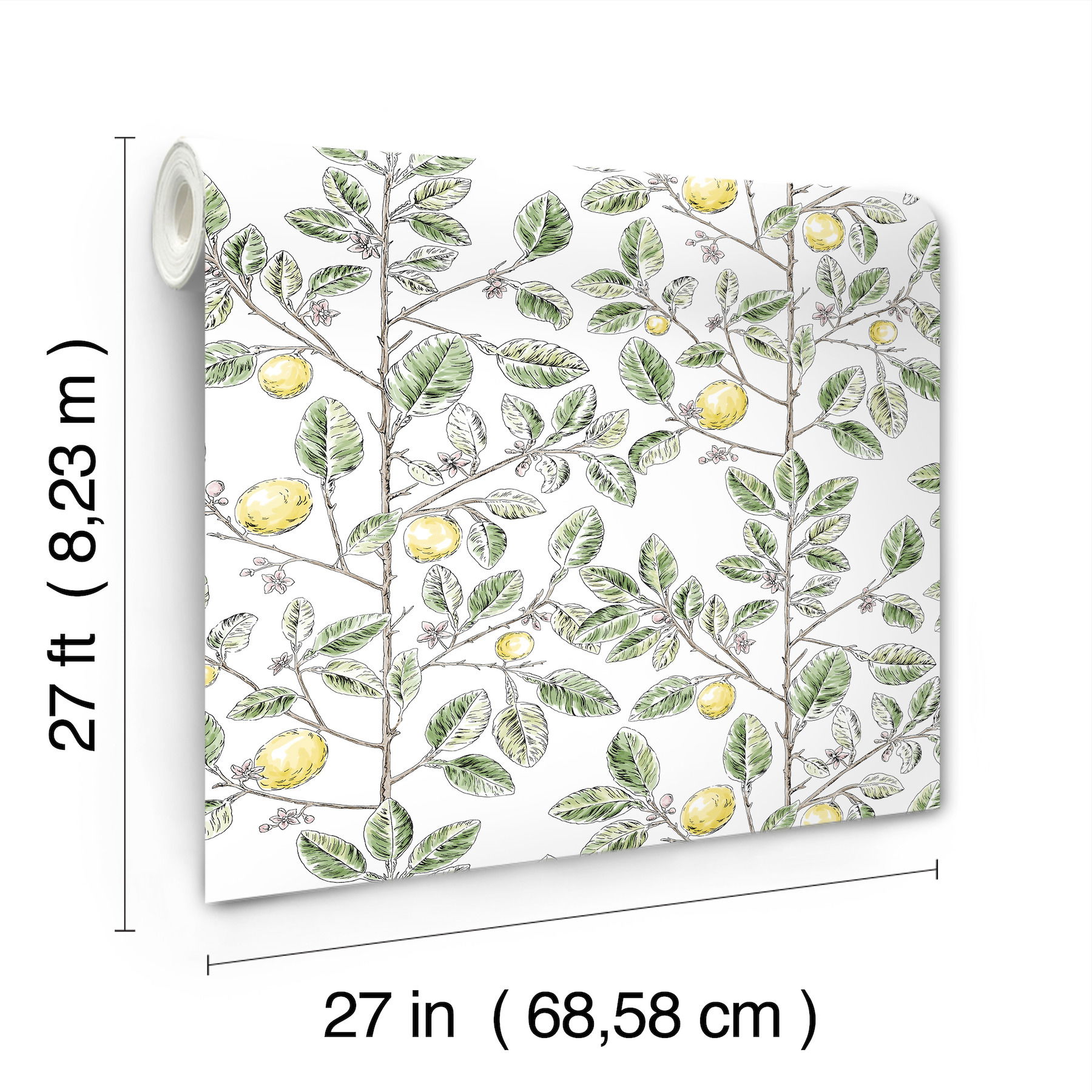 Limoncello Toile Green Wallpaper large image 
