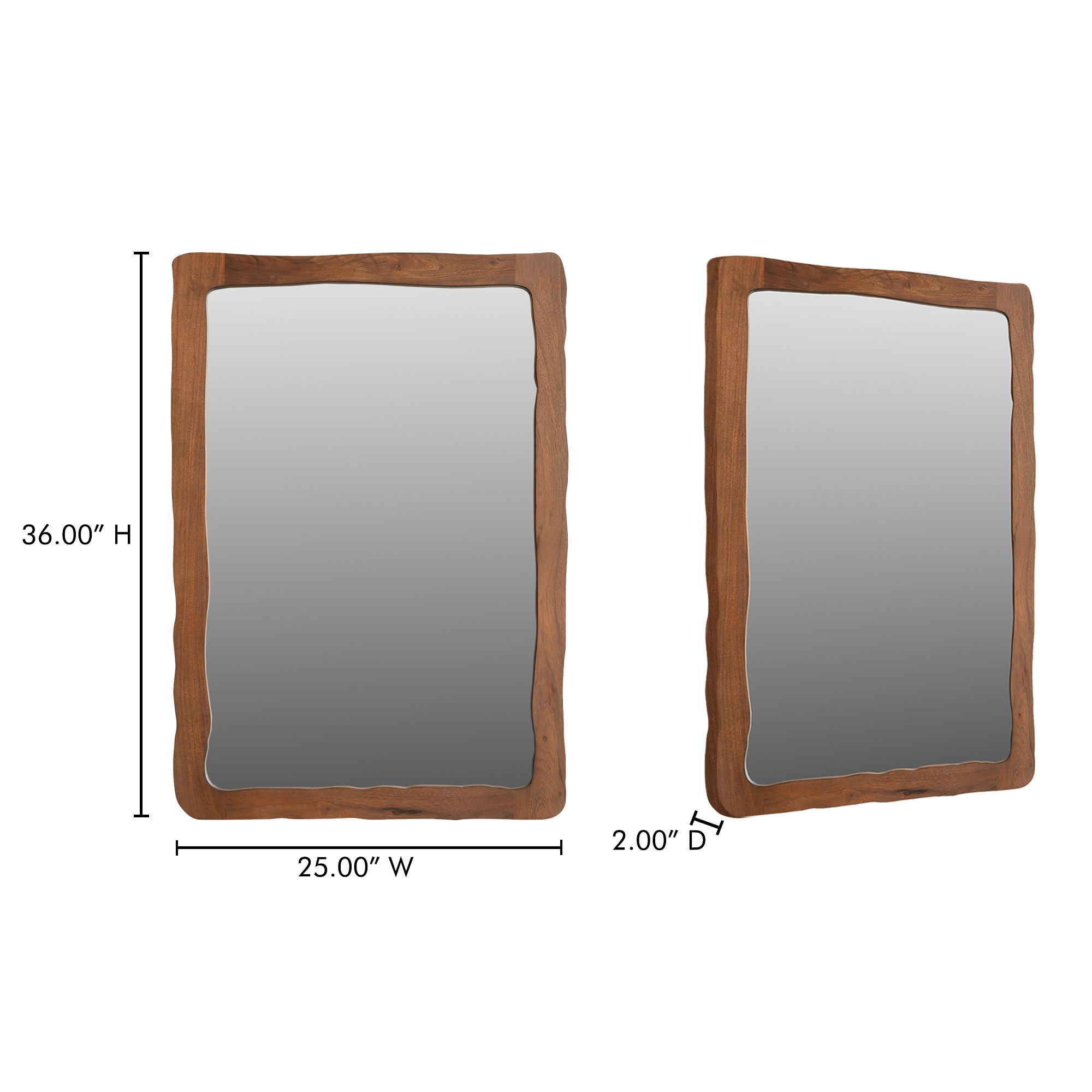 Ellis Small Mirror Brown, by Moe's Home, 25" width x 36" height x 2" depth View 4