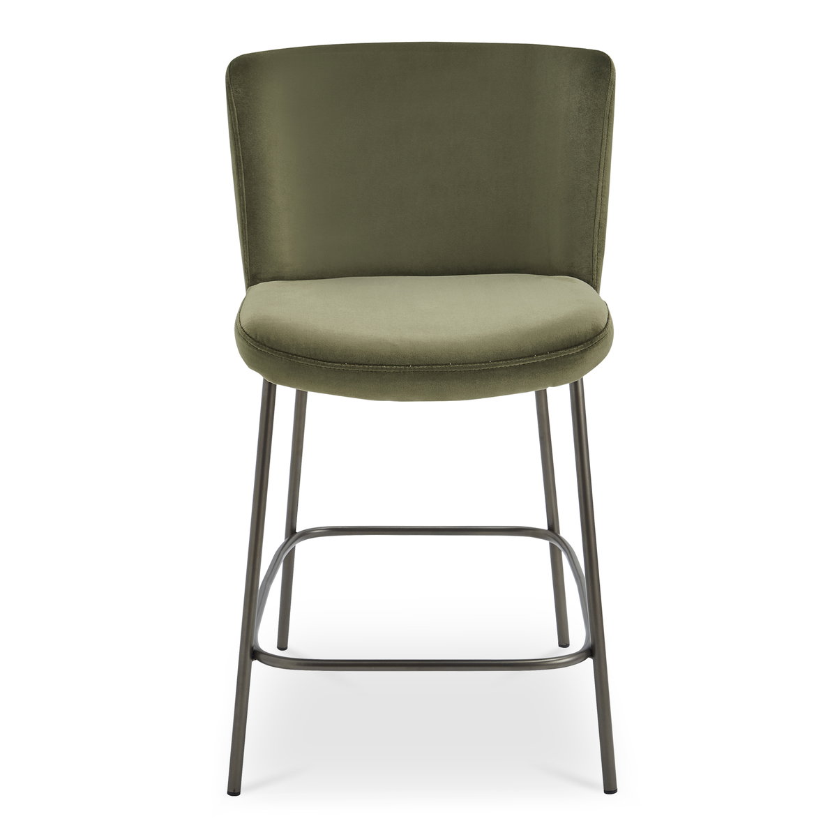 Early Counter Stool Faux Green Mohair, Counter & Bar Stool by Moe's Home, 21.7" width x 37.4" height x 23.4" depth View 1
