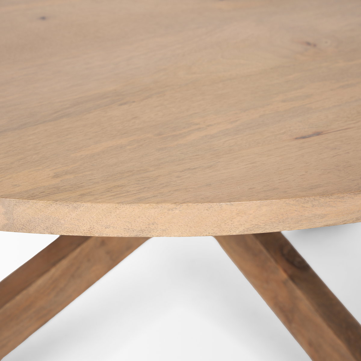 Solana Light Brown Wood Coffee Table, by Mercana, 42" length x 42" width x 17" height View 7