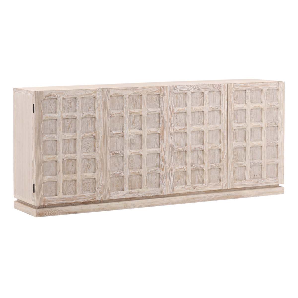 Harrison Sideboard Whitewash, Sideboards & Buffet by Dovetail, 86.5" width x 37.25" height x 18.1" depth View 1