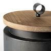 Cyril (Set of 2) Gray Metal with Brown Wood Lids Jars, Decorative Jar by Mercana, 9.06" length x 9.06" width x 12.8" height thumbnail 8