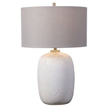 Online Designer Home Office Winterscape White Glaze Table Lamp