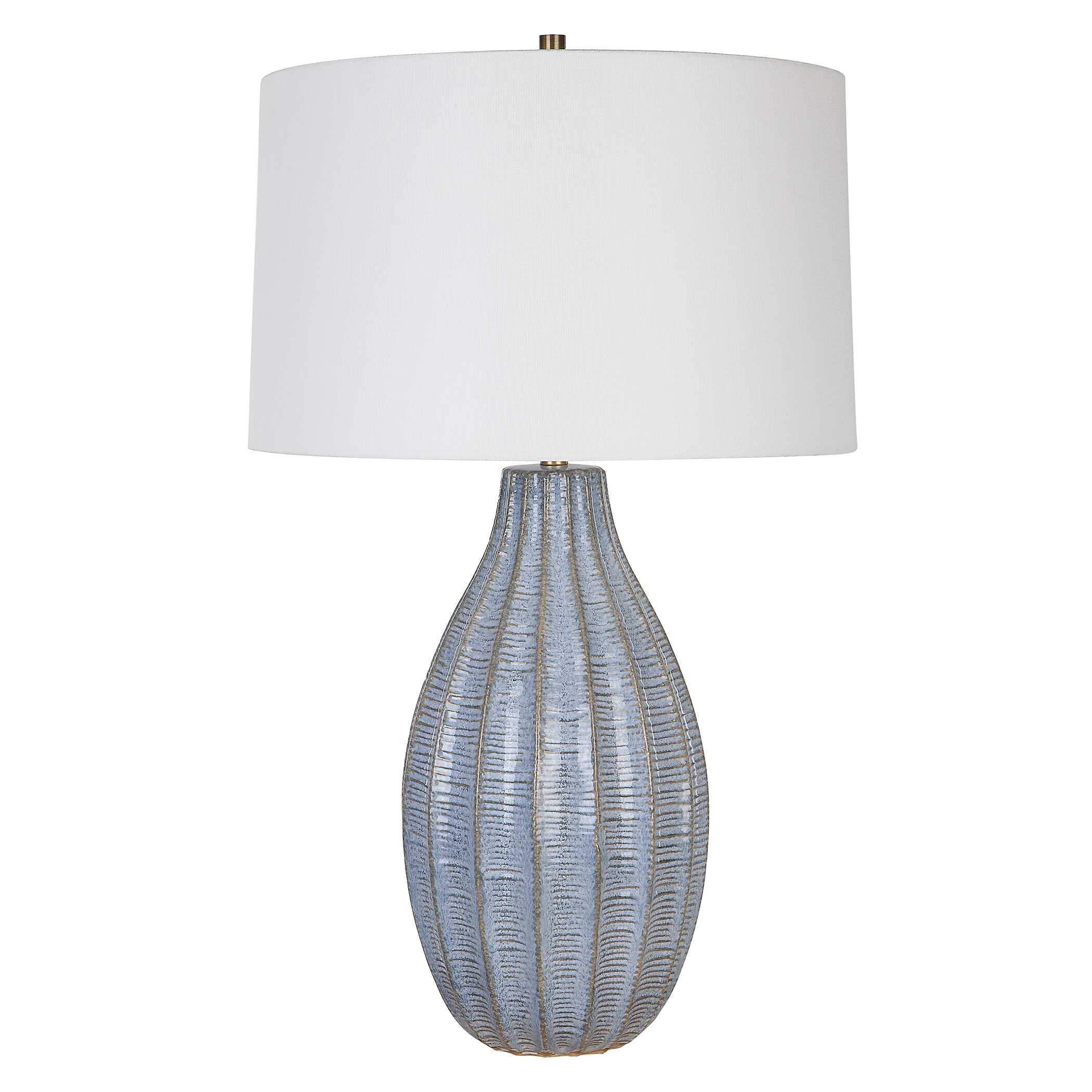 Veston Blue Glaze Table Lamp, by Uttermost, 17" width x 28" height x 17" depth View 5