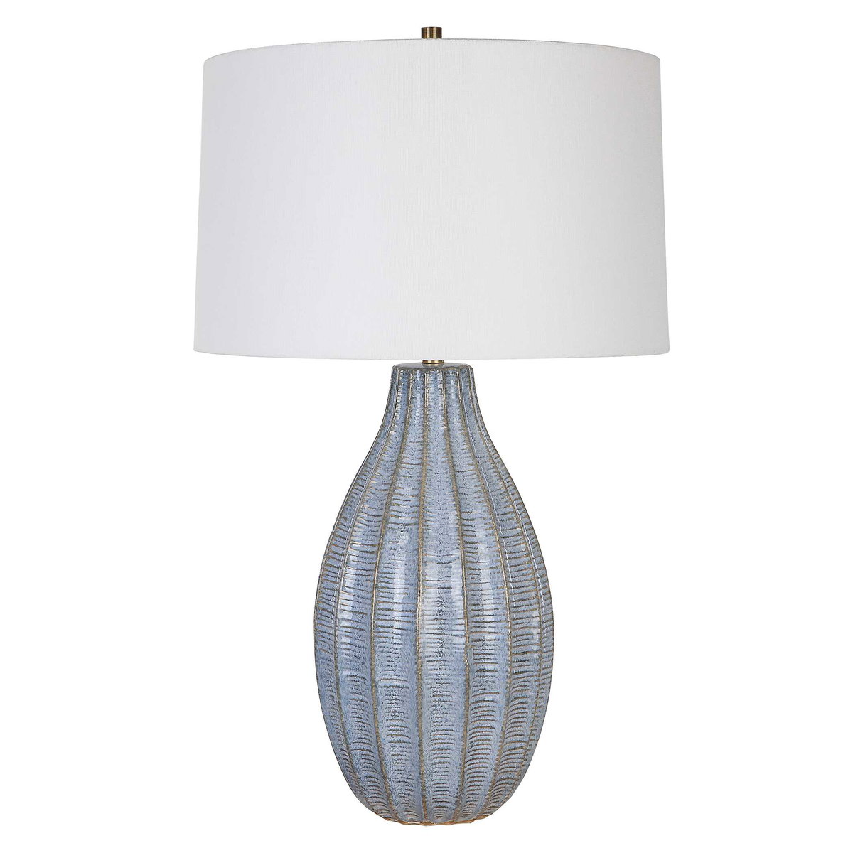 Veston Blue Glaze Table Lamp, by Uttermost, 17" width x 28" height x 17" depth View 5