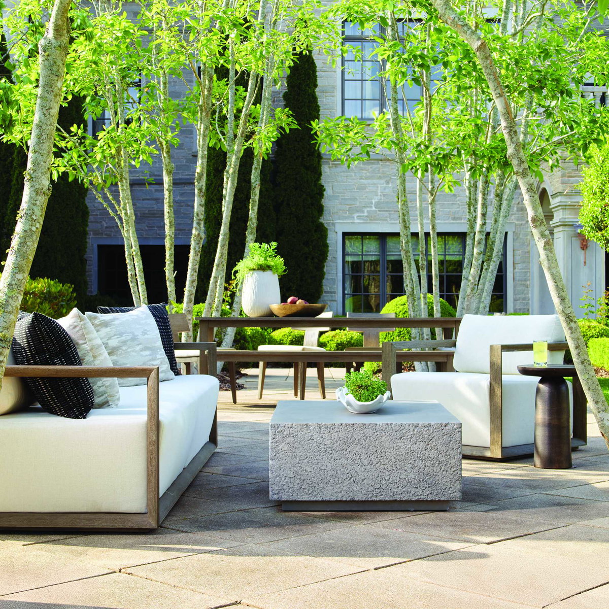 Hesston Outdoor Concrete Coffee Table, Outdoor Table by Uttermost, 4' width x 1'3" height x 2'8" depth View 5