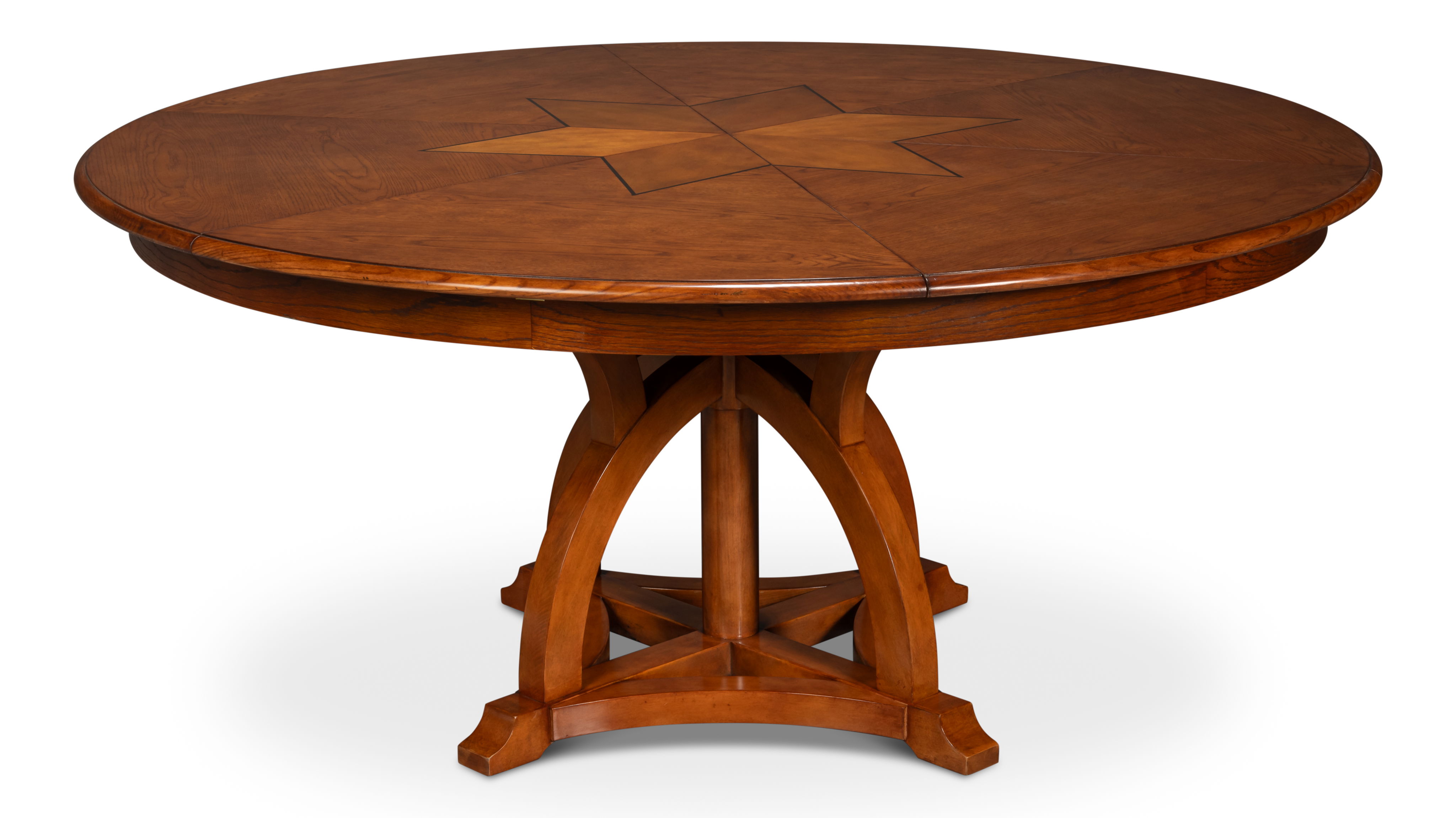 Austin Jupe Dining Table,Medium,Walnut, by Sarreid, 55" length x 55" width x 30" height View 14