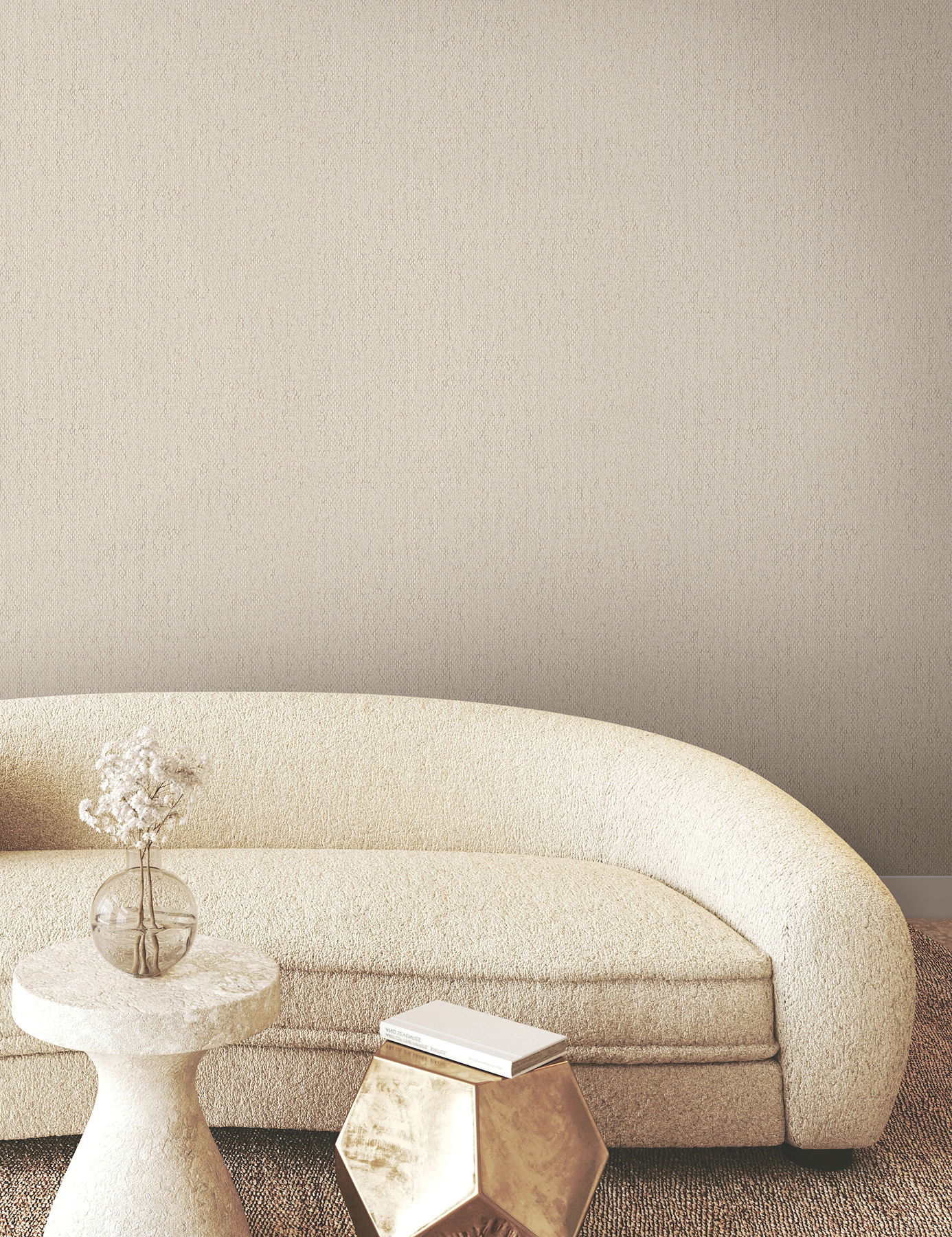 Stretched Hexagons Cream Wallpaper large image 