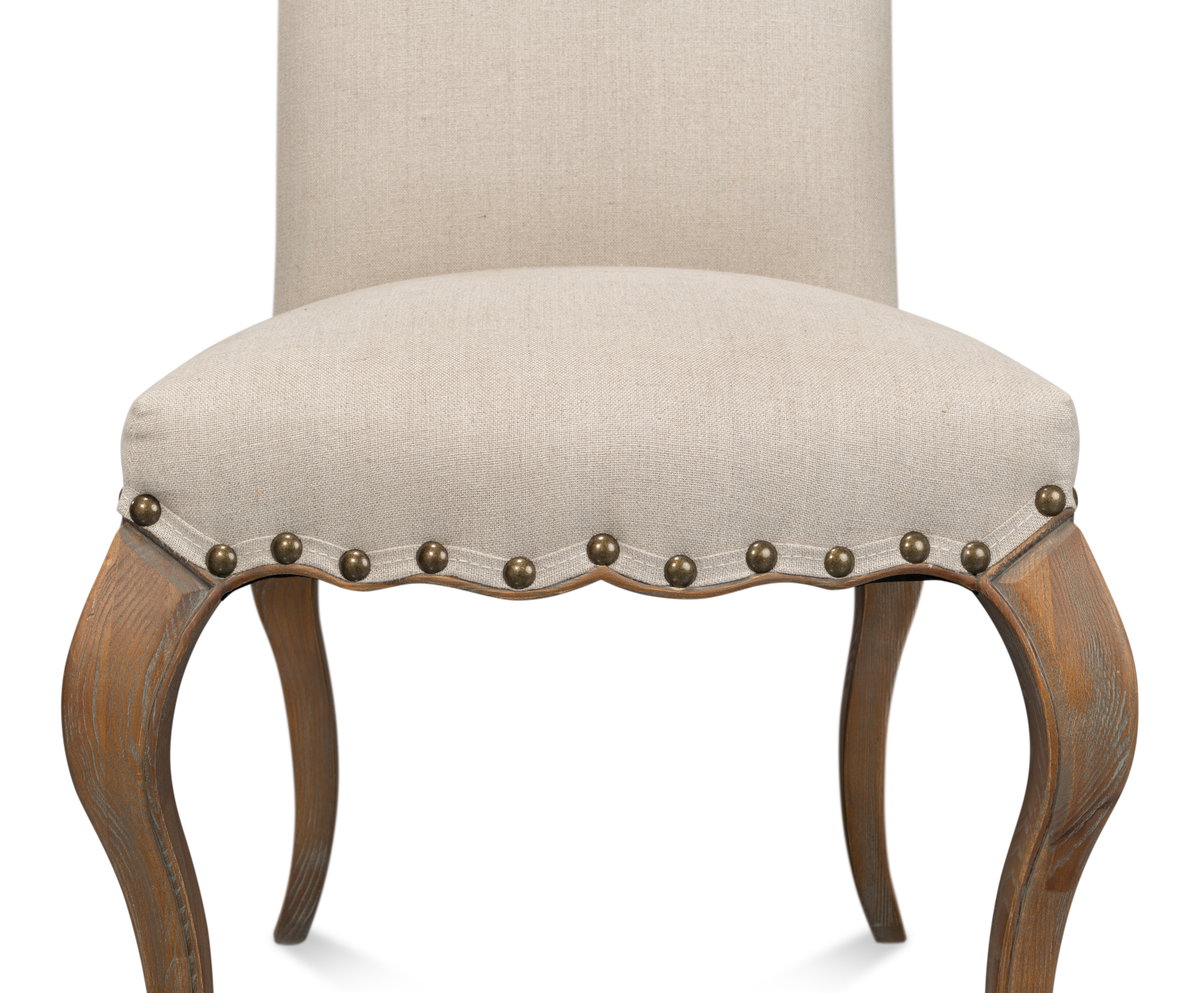 Thorne Side Chair  Beige, by Sarreid, 1'10" length x 1'8" width x 3'7" height View 3