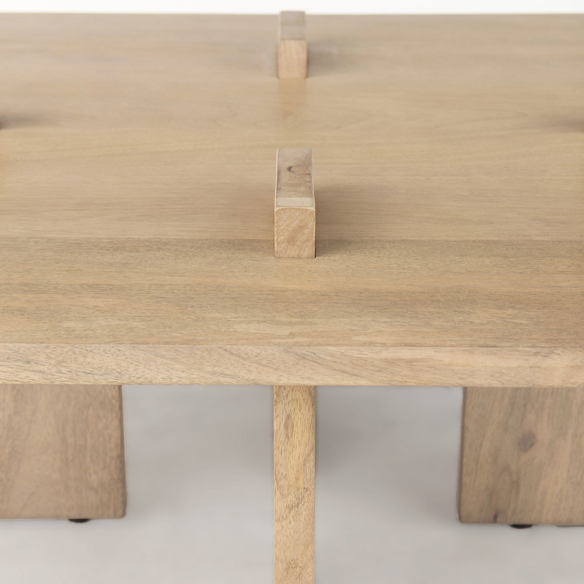 Aida 56 x 34 Rectangular Light Brown Wood Coffee Table, by Mercana, 56" length x 34" width x 15.5" height View 9