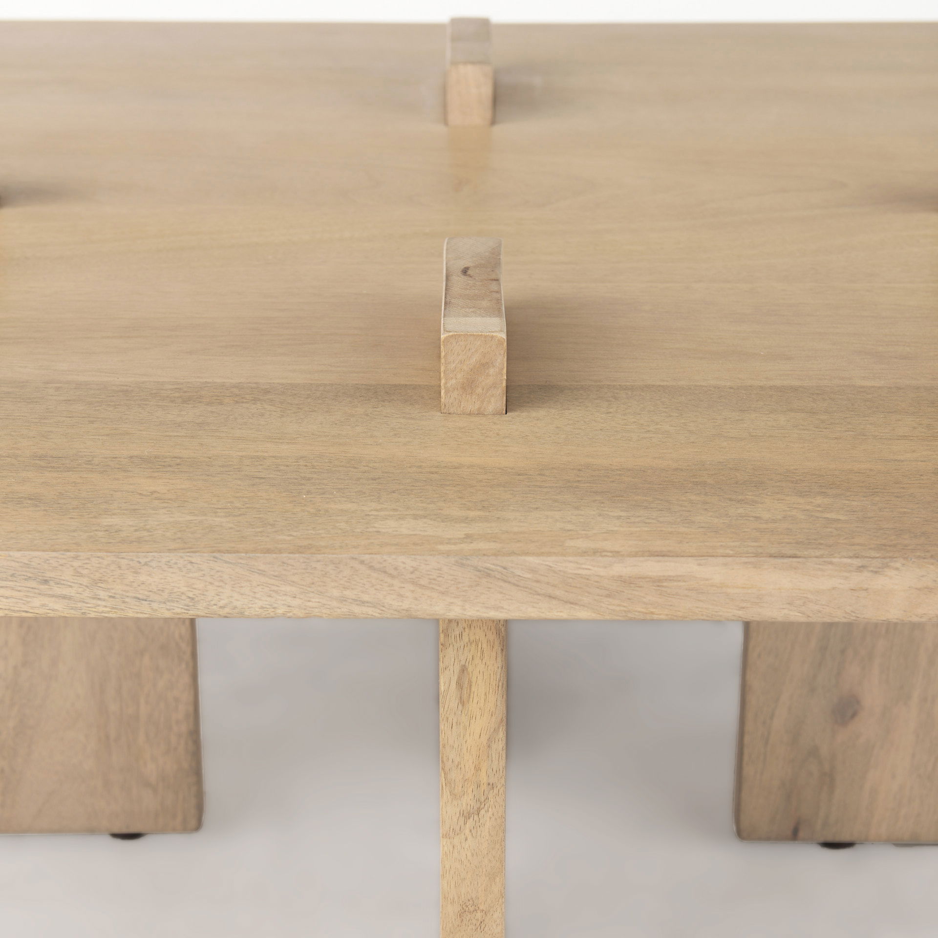 Aida 56 x 34 Rectangular Light Brown Wood Coffee Table large image 