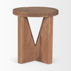 Tahlia Round Natural Brown Wood with Angled Legs Stool thumbnail 2