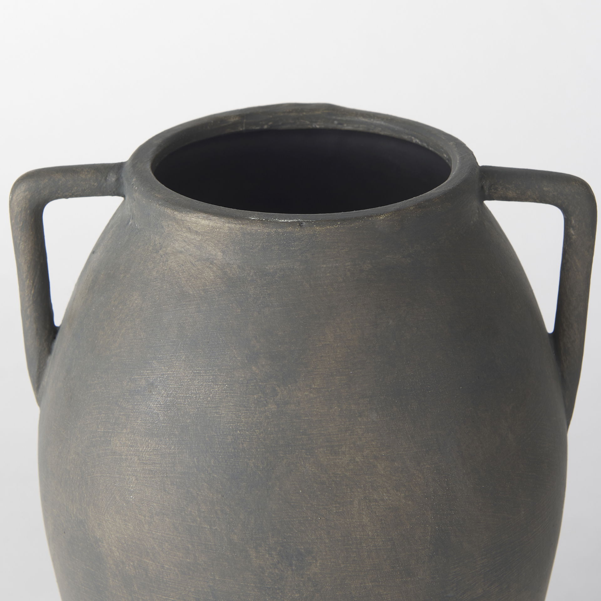 Kilian Medium Brown-Gray Double Ear Vase, by Mercana, 7.48" length x 7.48" width x 11.22" height View 6