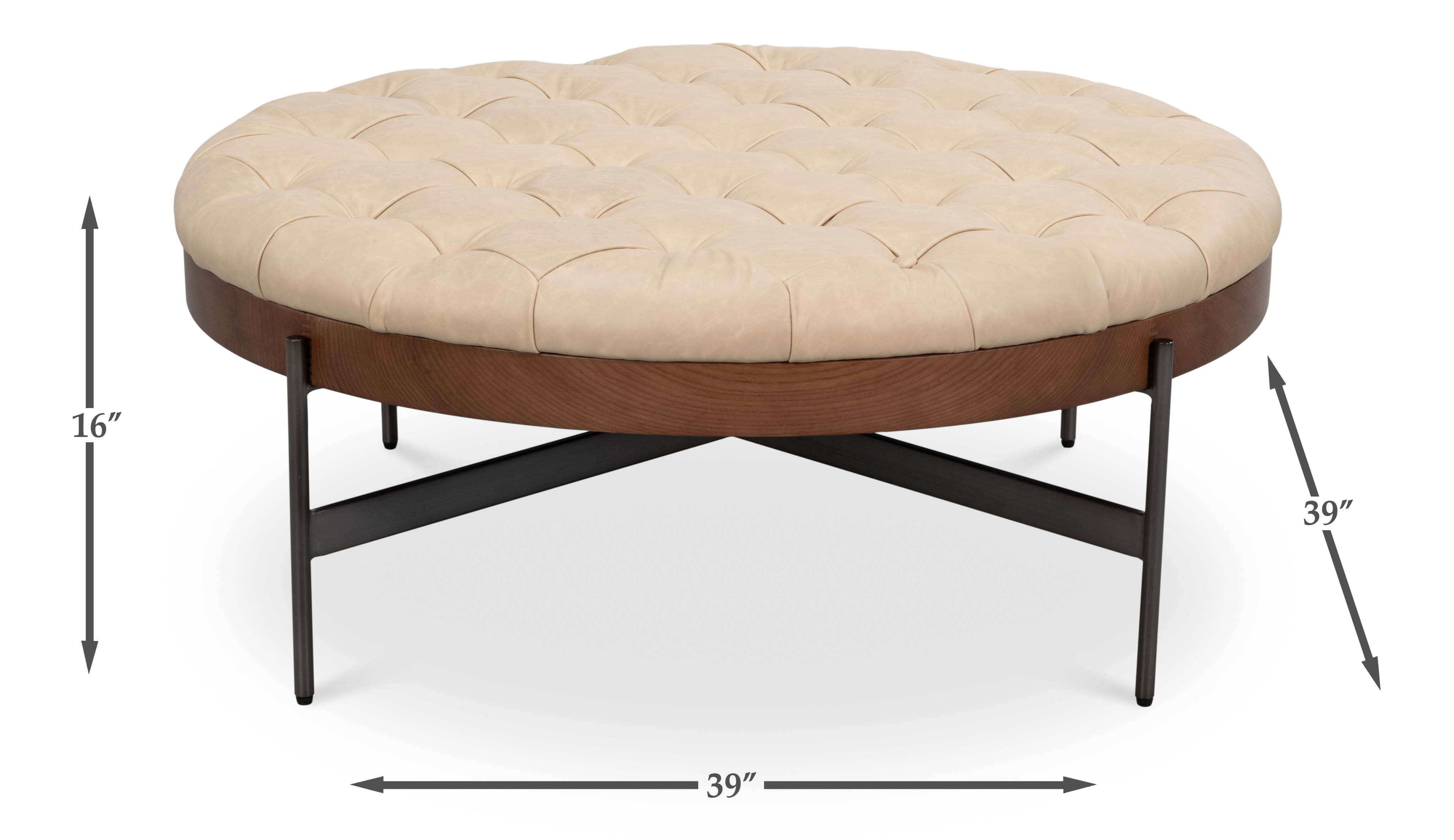 Corbet Cocktail Ottoman, Cappucino White large image 
