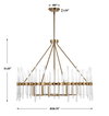 Crystal Stick 8 Light Brass Chandelier, Pendant by Uttermost, 38.75" width x 31.25" height x 38.75" diameter x 38.75" depth thumbnail 4