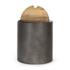 Eclipse Gunmetal Gray Drum Base with Brown Wood Top End/Side Table thumbnail 6
