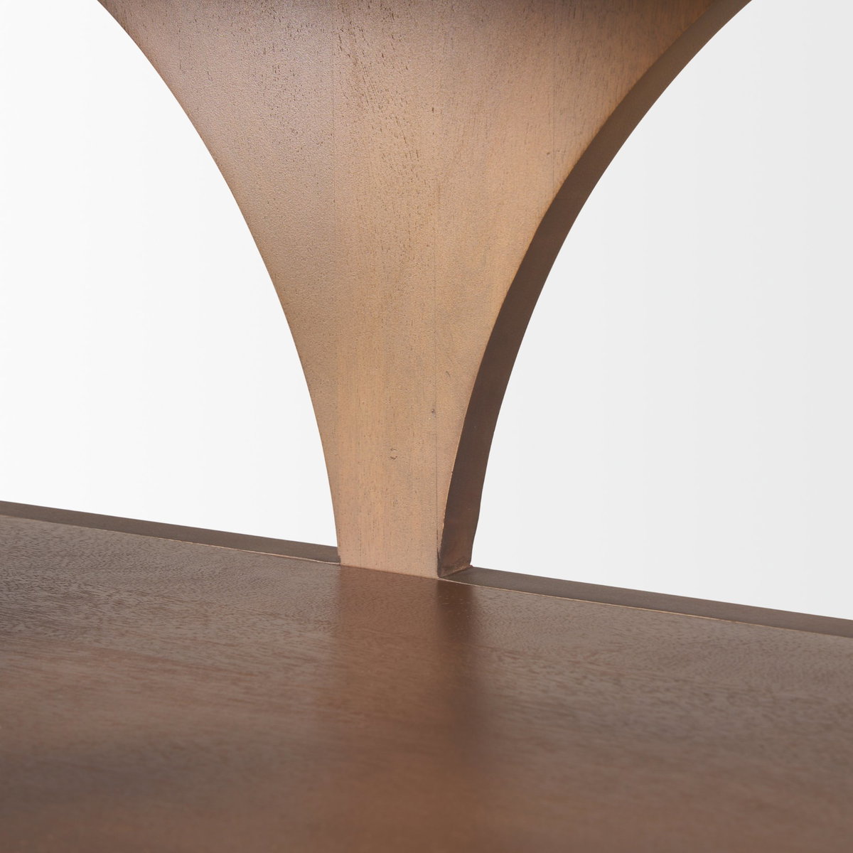 Bela 80' Medium Brown Wood Arched Console Table, by Mercana, 80" length x 16" width x 29" height View 11
